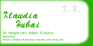 klaudia hubai business card